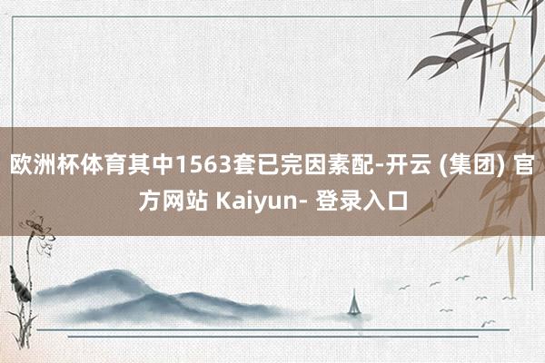欧洲杯体育其中1563套已完因素配-开云 (集团) 官方网站 Kaiyun- 登录入口
